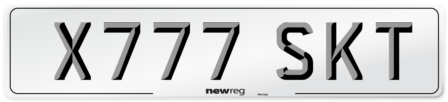 X777 SKT Number Plate from New Reg
